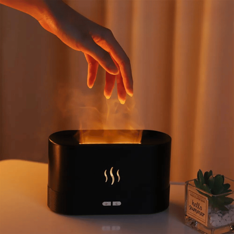 Difusor de Aroma com Efeito em Chamas Fragrance Flame Preto Elégora