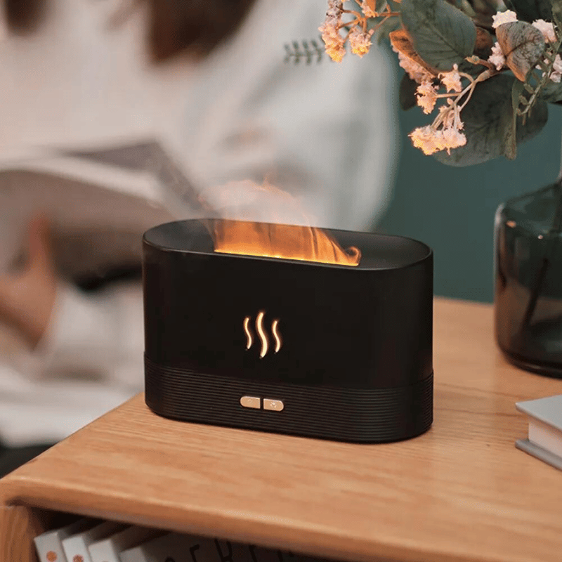 Difusor de Aroma com Efeito em Chamas Fragrance Flame Preto Elégora