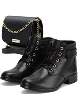 Botinha Bota Feminina Coturno Confortável + (BOLSA TIRA COLO DE BRINDE)