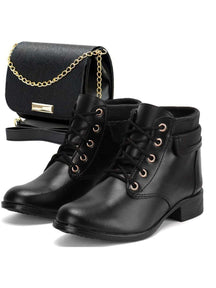Botinha Bota Feminina Coturno Confortável + (BOLSA TIRA COLO DE BRINDE)