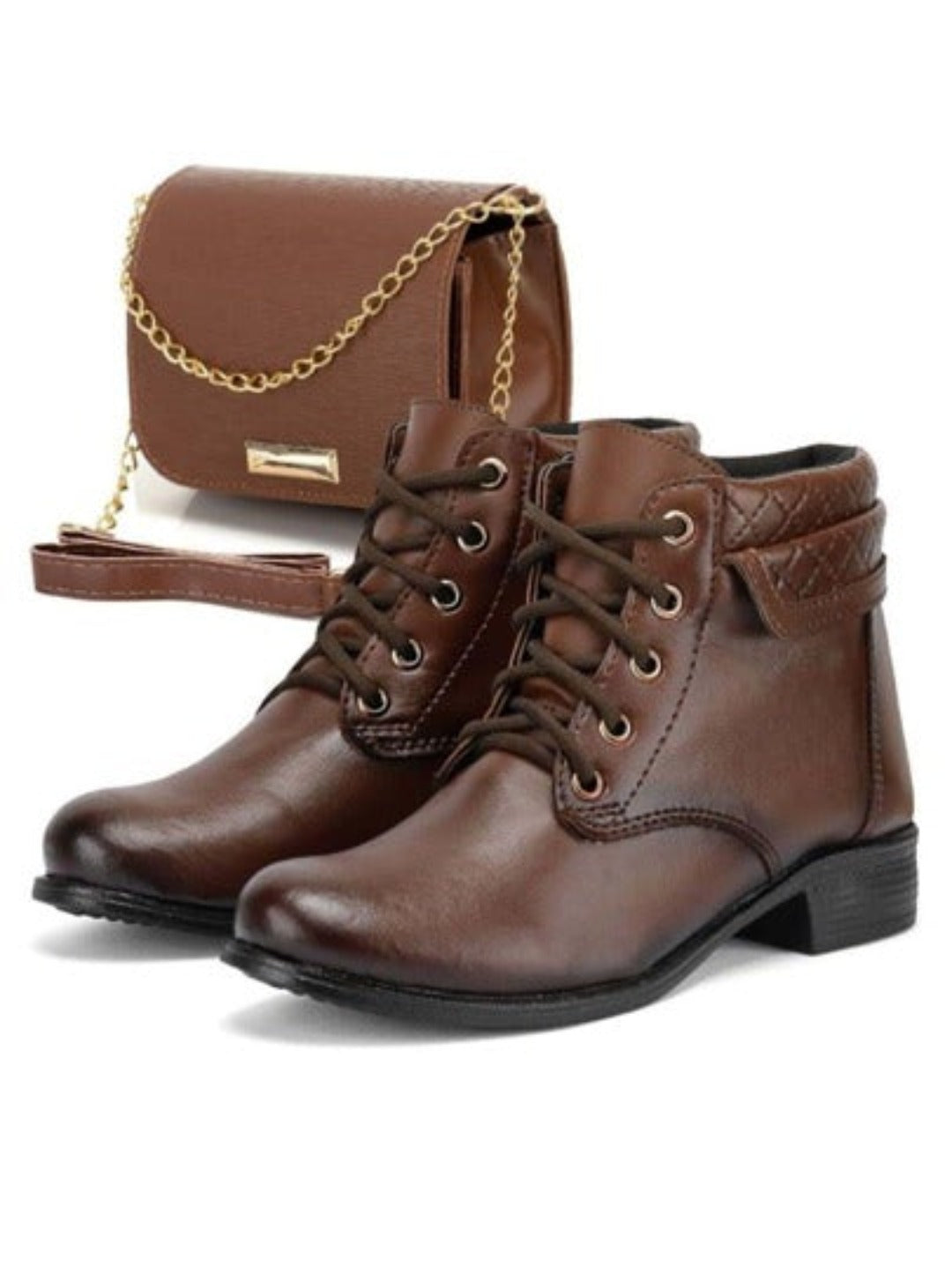 Botinha Bota Feminina Coturno Confortável + (BOLSA TIRA COLO DE BRINDE)