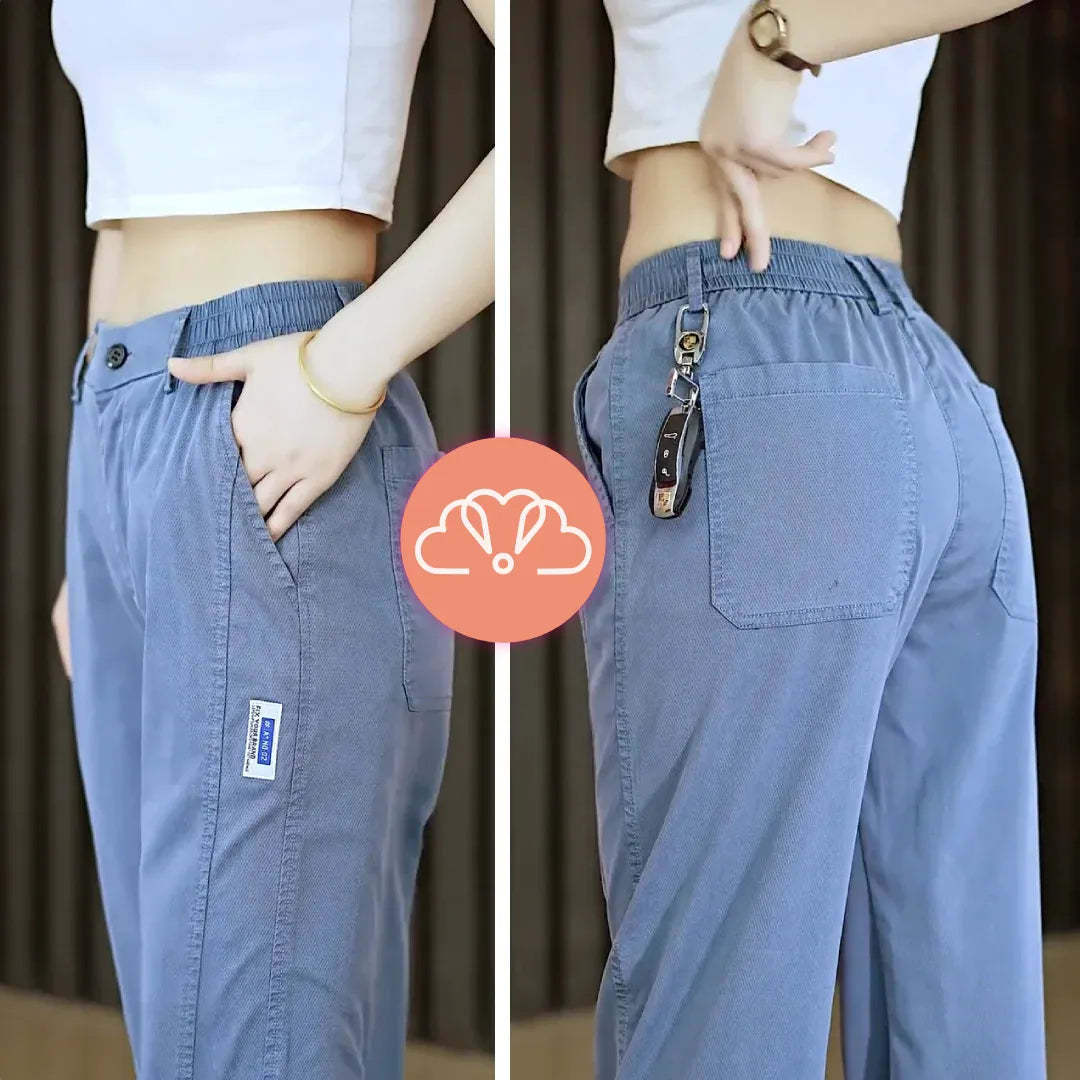 Calça Feminina Aurora em Malha de Seda Gelo e Poliéster - [Pague 2, Leve 3] + Brindes Exclusivos