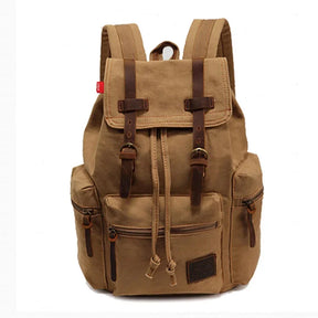 Mochila Masculina de Lona e Detalhes em Couro Legítimo Trip Class